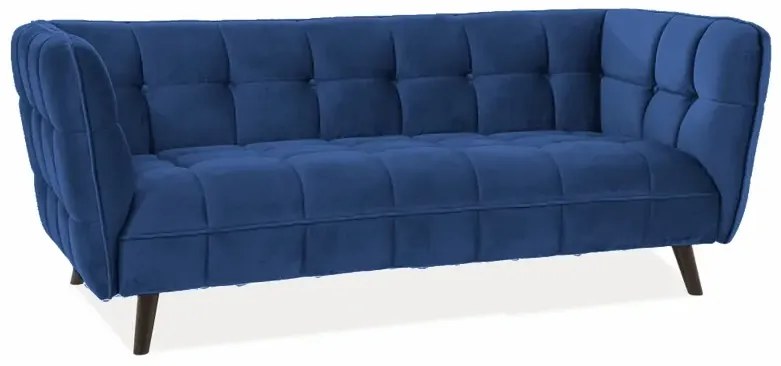 SOFA CASTELLO 3 VELVET GRANATOWY BLUVEL 86 / WENGE SIGNAL