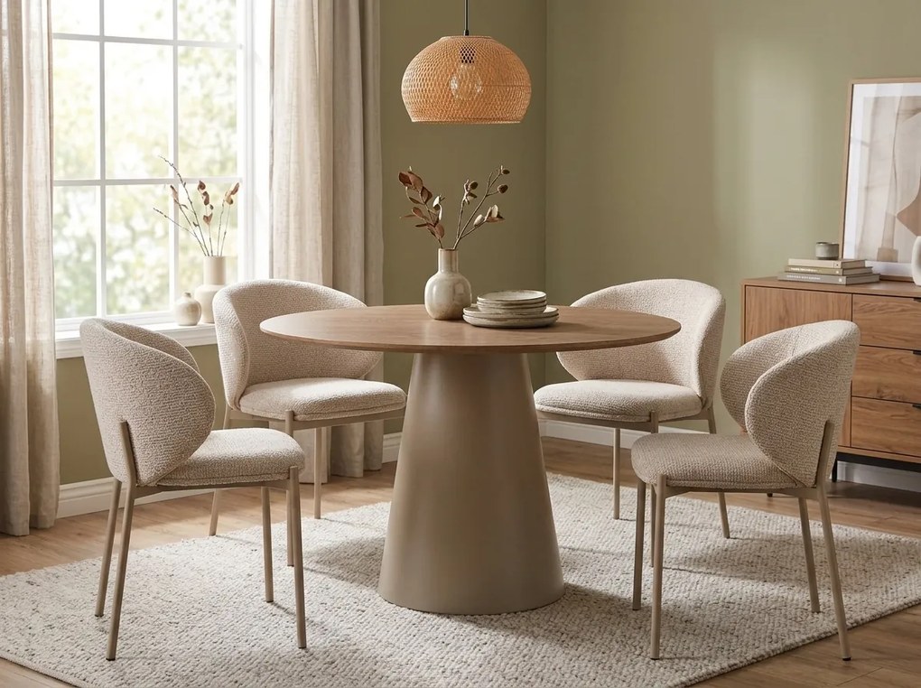 Krzesło do jadalni KIOTO, kaszmir/jasny beżowy