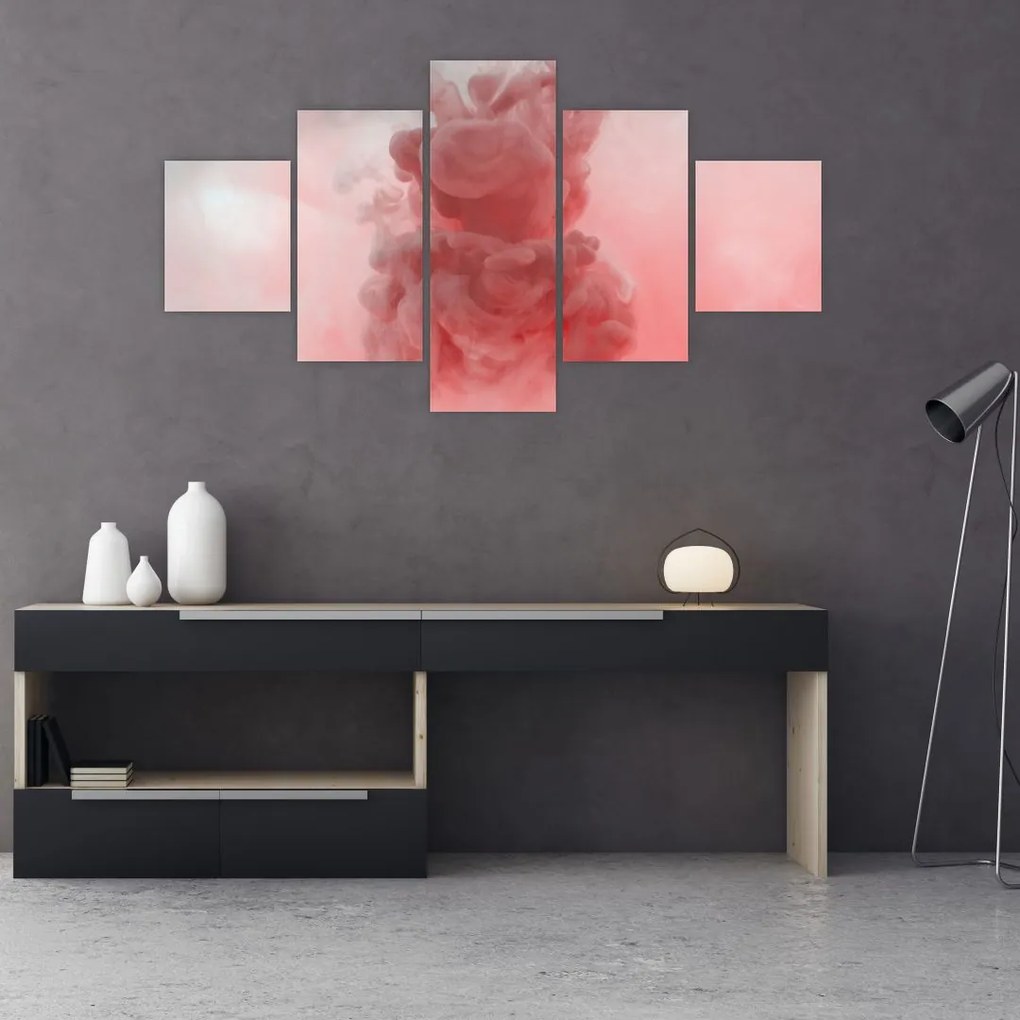Obraz czerwonego dymu (125x70 cm)