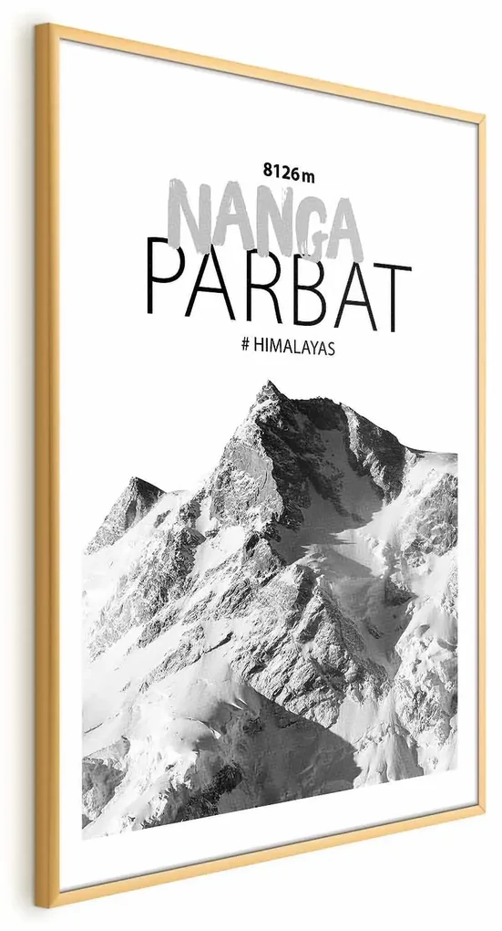 Plakat Nanga Parbat 21x30 cm z ramą złotą z marginesem ARTGEIST B