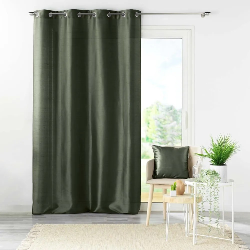 Satynowa zasłona w kolorze khaki 140x240 cm Shana – douceur d'intérieur