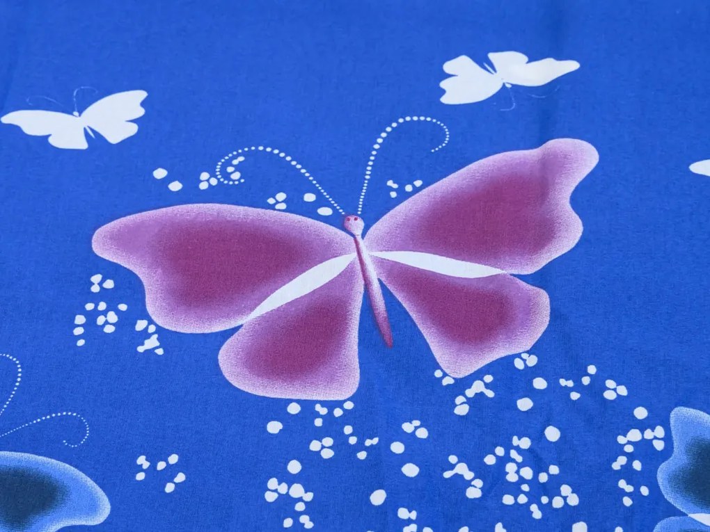 PrzytulneMieszkanie.pl PrzytulneMieszkanie.pl Pościel bawełniana VIOLET BUTTERFLY ciemnoniebieski, 100% bawełna Rozmiar pościeli: 2 szt 70 x 90 cm | 200 x 220 cm