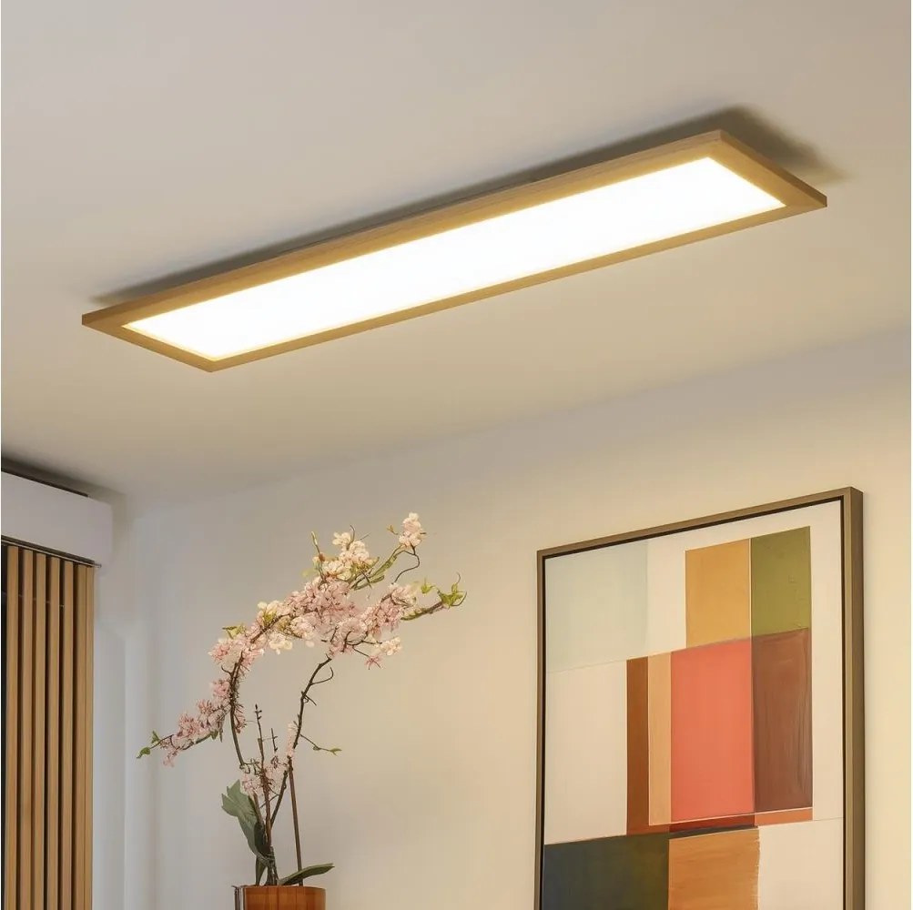 Brilagi - Ściemnialna oprawa LED SLIMFRAME WOOD 58W/230V 124x34 cm + z pilotem