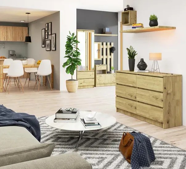 Skandynawska komoda do salonu dąb artisan B9-D04
