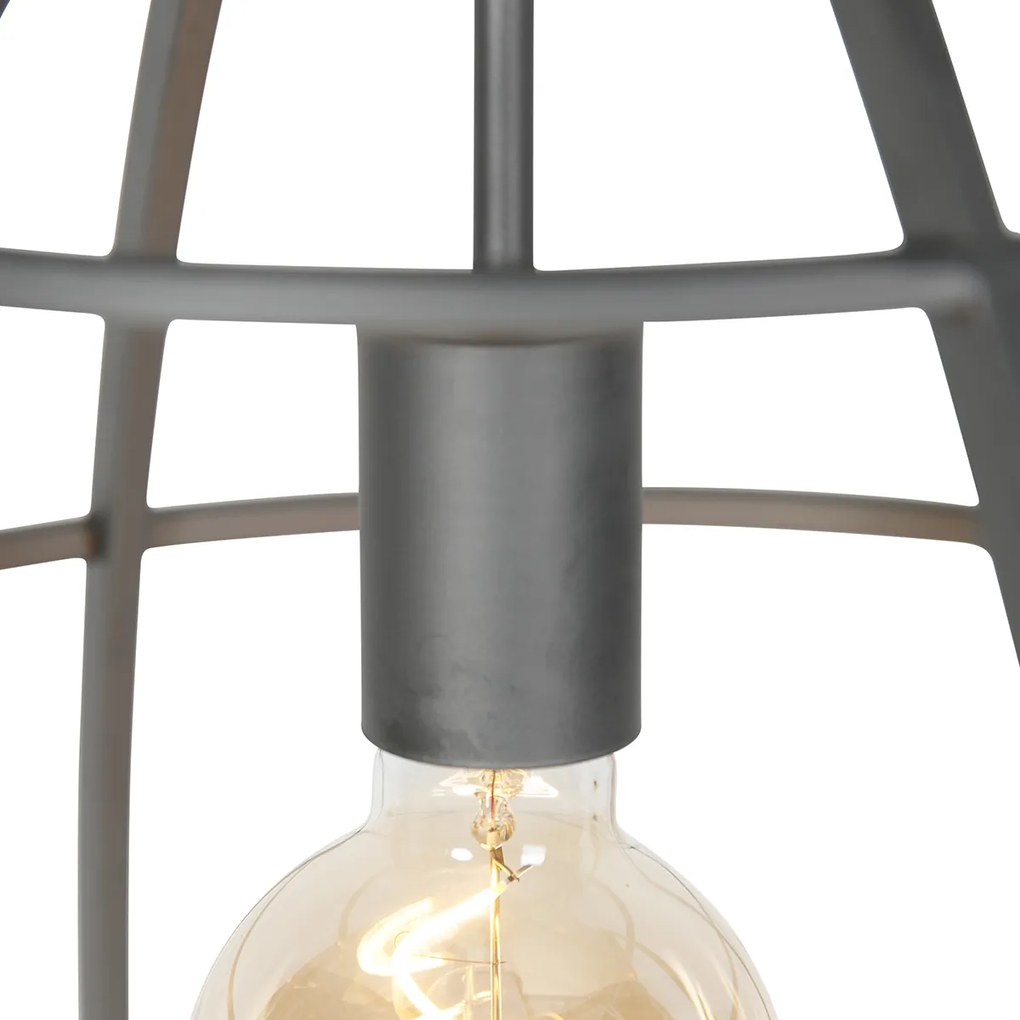Industrialna lampa wisząca ciemnoszara z drewnem 47 cm - ArthurPrzemysłowy Oswietlenie wewnetrzne