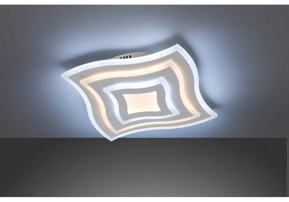 Biała metalowa lampa sufitowa LED ze zdalnym sterowaniem i ściemniaczem 43x43 cm Gorden – Fischer & Honsel