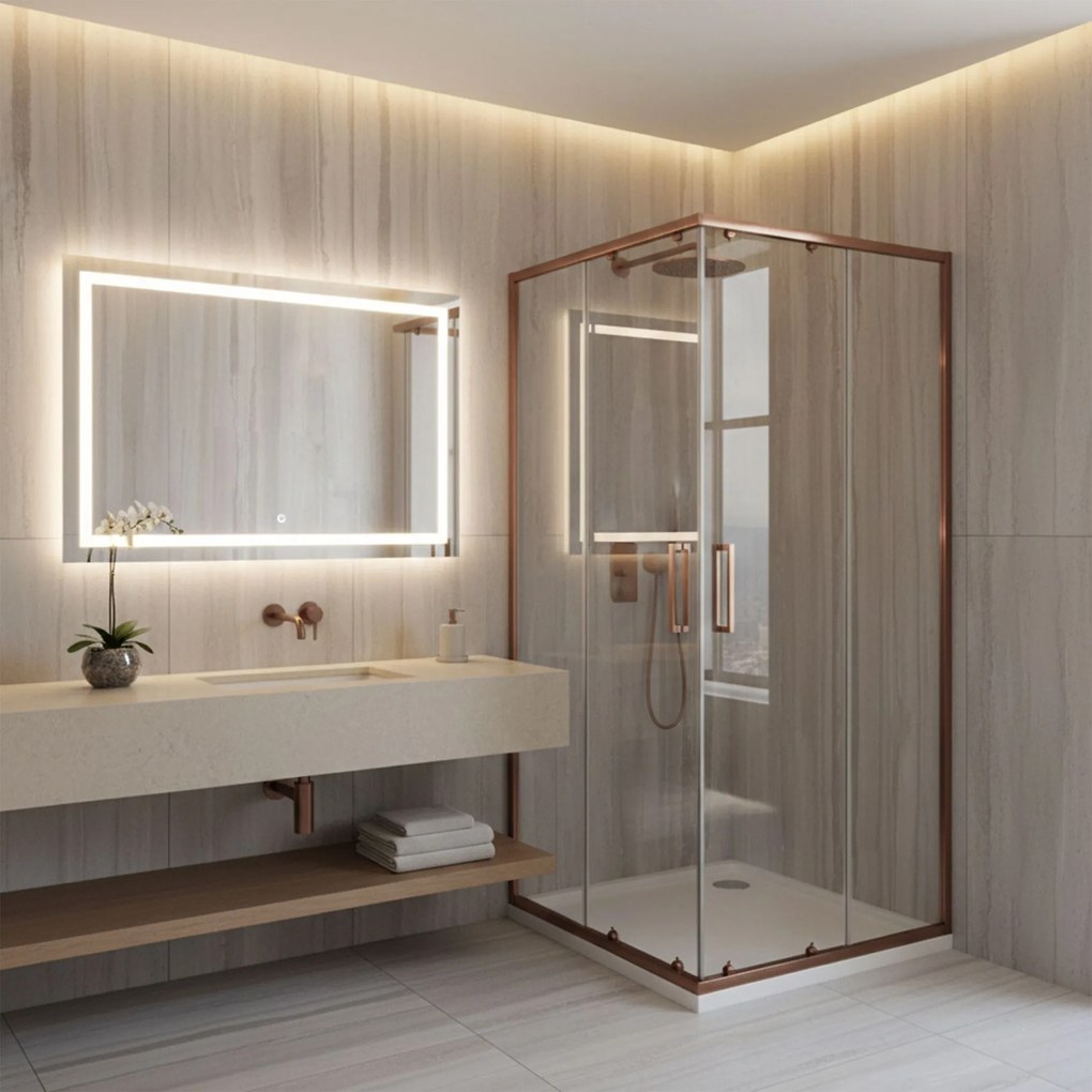 Kabina prysznicowa Rea City 90x90 Miedź Szczotkowana