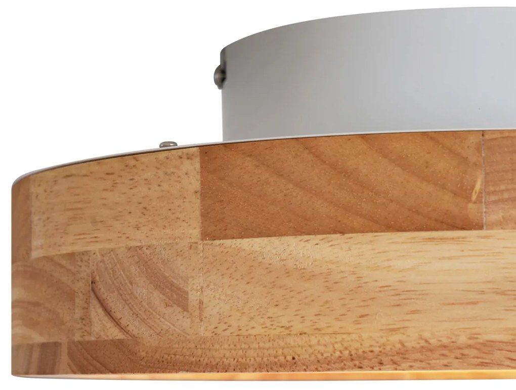 Lampa sufitowa w stylu skandynawskim drewno 30cm z LED ściemnialna - PeckerSkandynawski Oswietlenie wewnetrzne