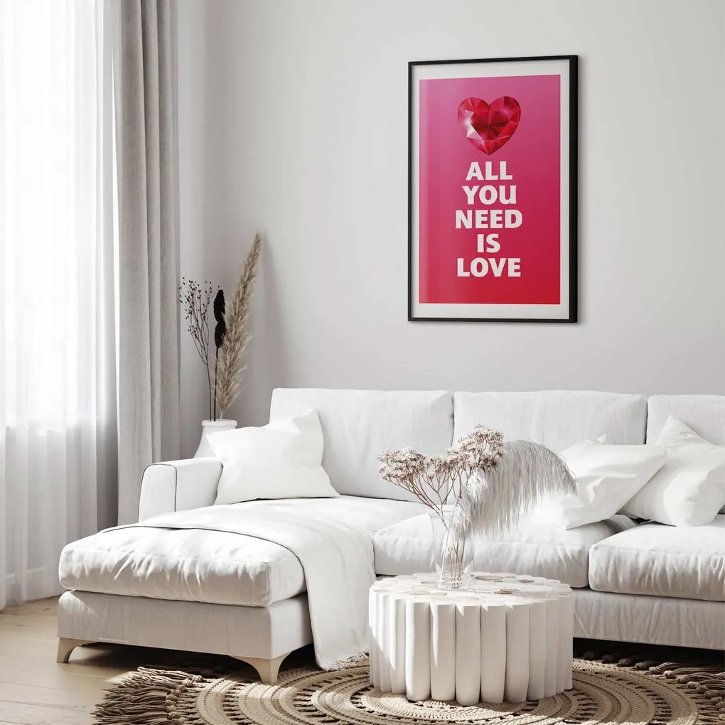 Plakat Zjawiskowe serce 29,7x42 cm z ramą czarną z marginesem ARTGEIST B