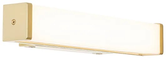 Lampa ścienna do łazienki mosiądz 32 cm z LED IP44 - Cascada