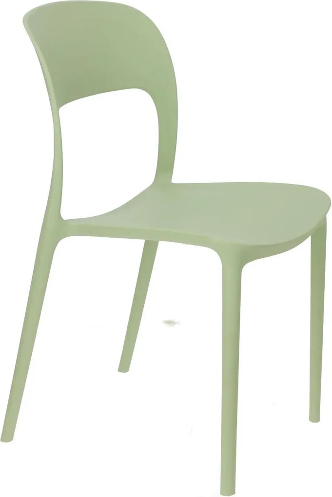 Zielone minimalistyczne krzesło sztaplowane szałwia H5-Z34