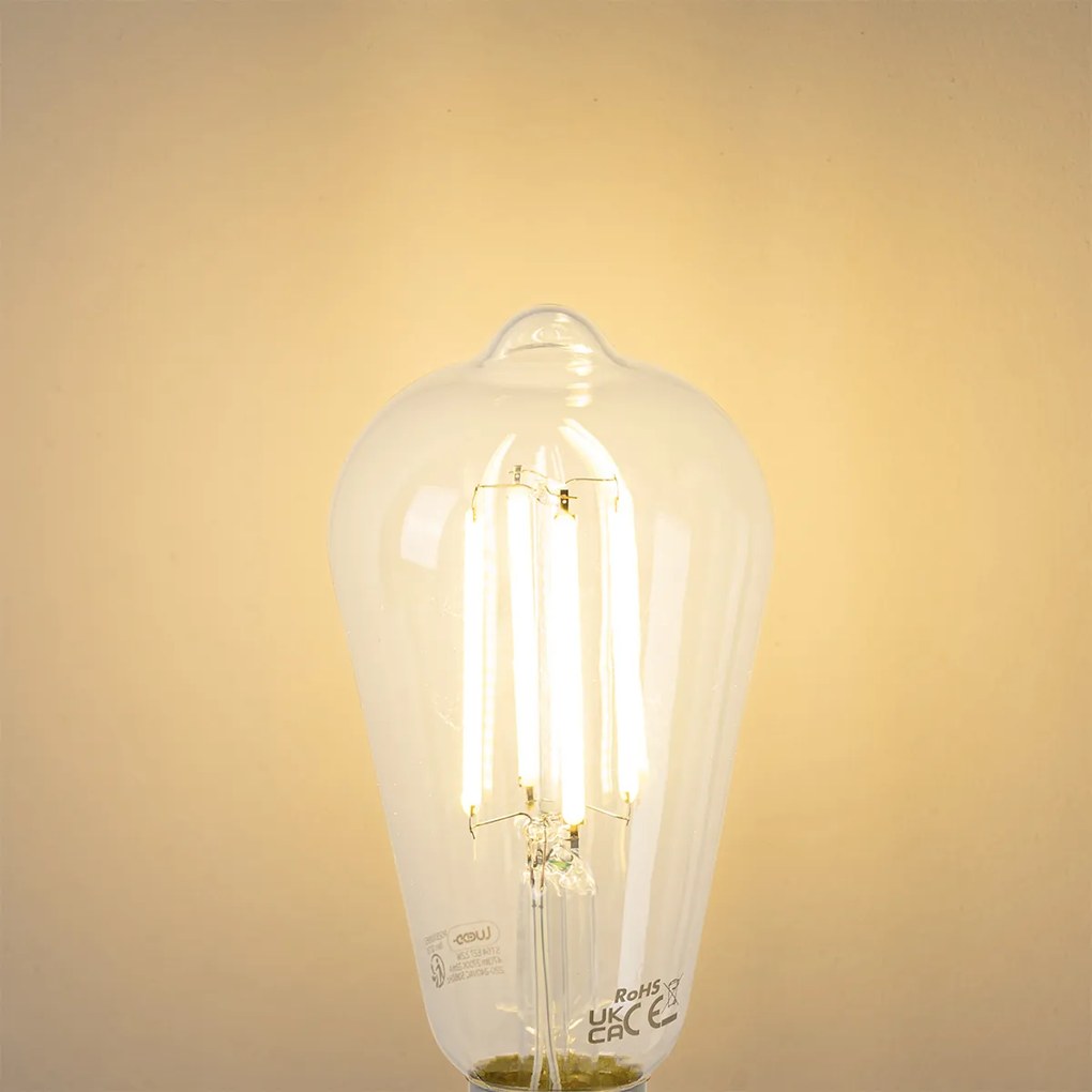 Zestaw 5 żarówek LED E27 ST64 przezroczystych 2,2W 470 lm 2700K