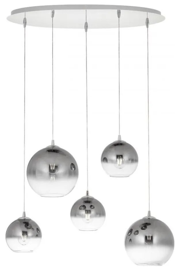 Redo 01-2079 - Żyrandol na lince BOWL 5xE27/42W/230V dymny