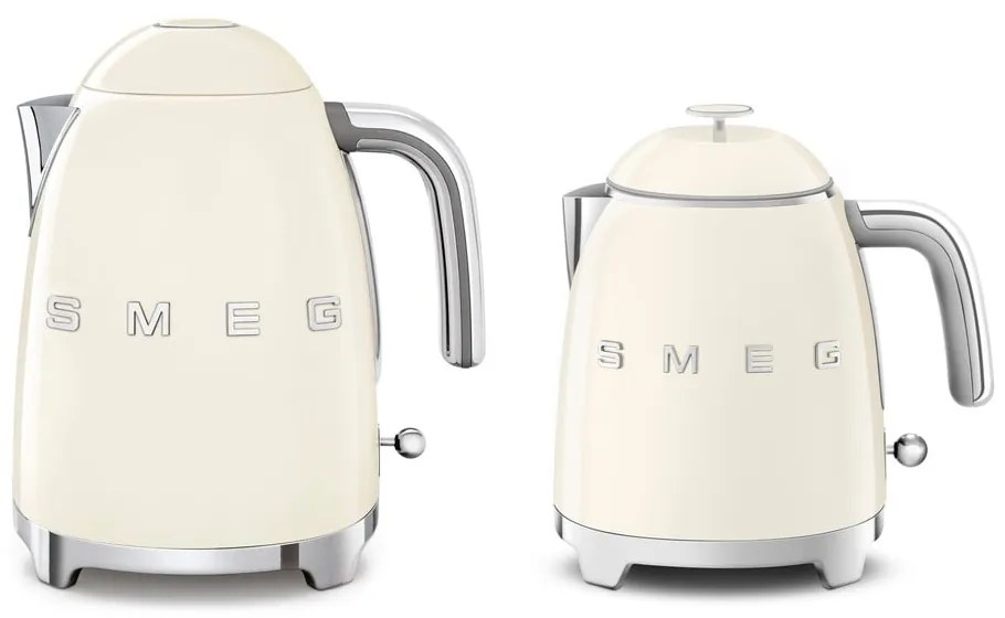 Kremowy czajnik elektryczny ze stali nierdzewnej 800 ml Retro Style – SMEG