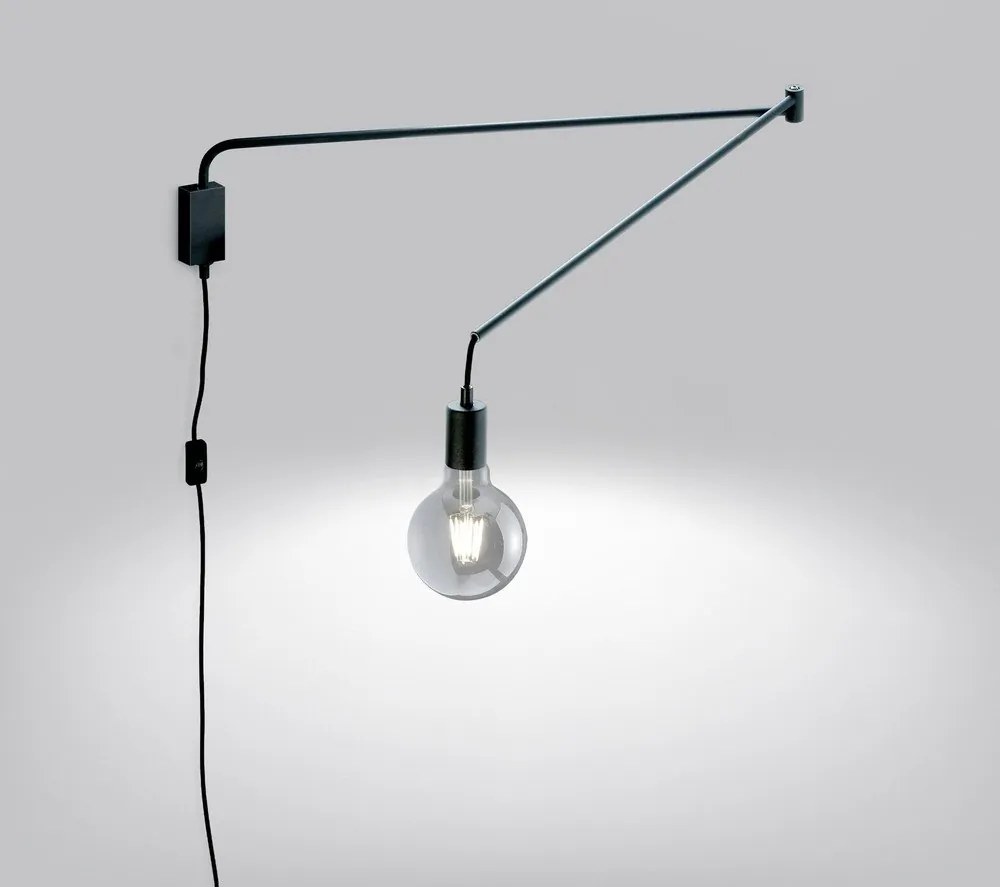 Kinkiet z elastyczną konstrukcją do kontaktu w kolorze matowej czerni Line – Trio