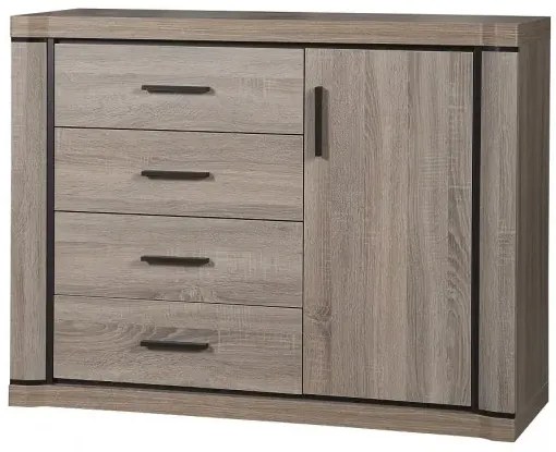 Komoda z szafką i szufladami dąb truflowy - Rectano 5X