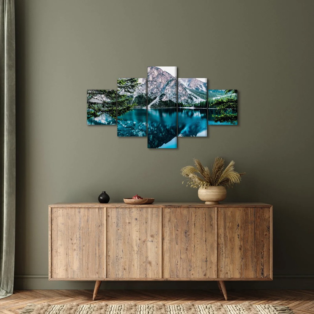 Obraz jeziora w Alpach (125x70 cm)