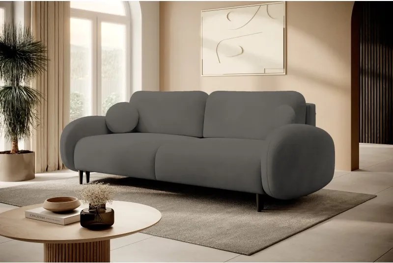 Sofa SOFT z funkcja spania i pojemnikiem CIEMNY SZARY RUN AGAIN 90