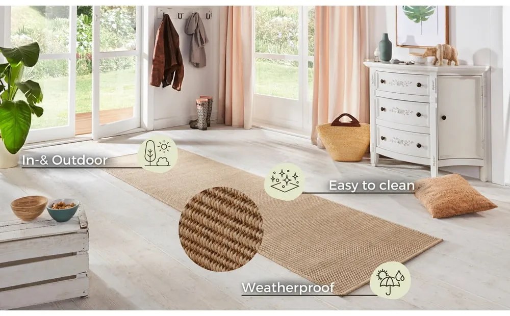 Beżowy chodnik odpowiedni na zewnątrz 80x350 cm Nature – Hanse Home