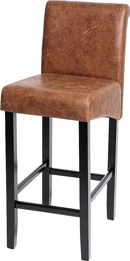 Stołek barowy MCW-C33,  imitacja zamszu, ciemne nogi, tkanina/tekstylia