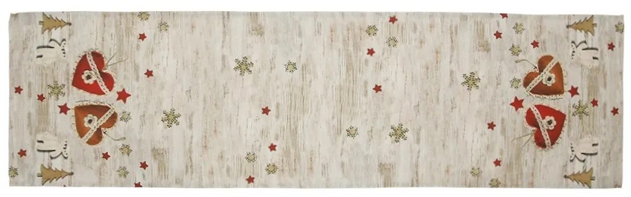 Świąteczny bieżnik Xmas hearts, 40 x 140 cm, 40 x 140 cm