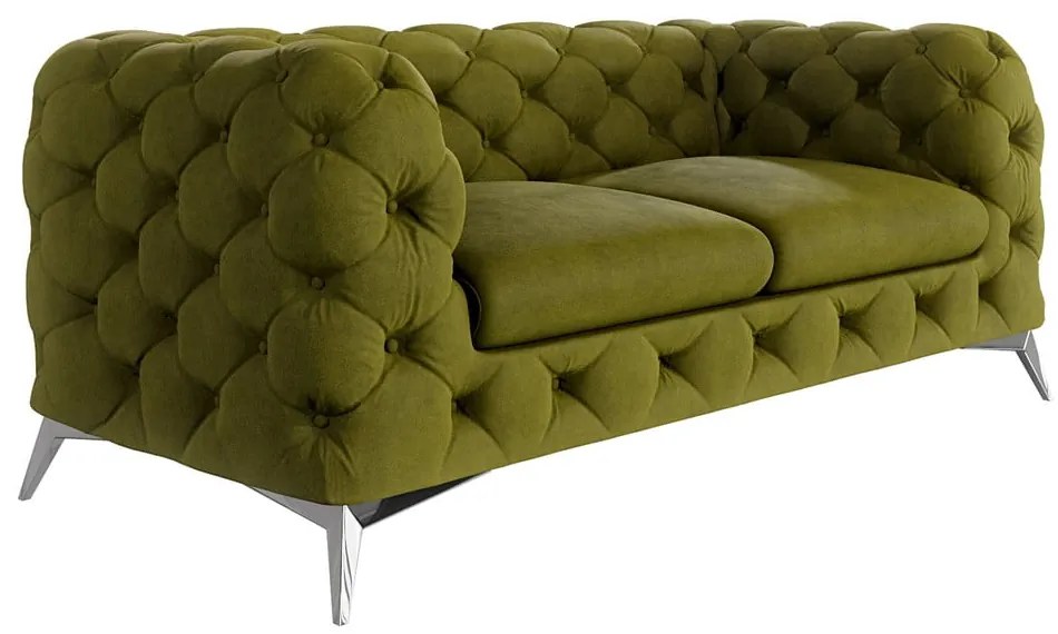 Zielona aksamitna sofa 185 cm Chelsea – Ropez