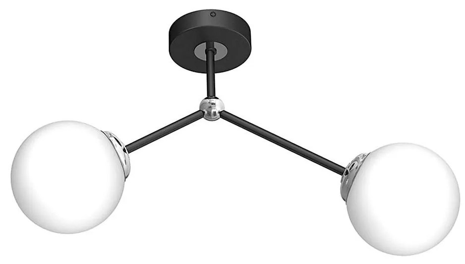 Żyrandol natynkowy JOY 2xE14/40W/230V czarny/błyszczący chrom