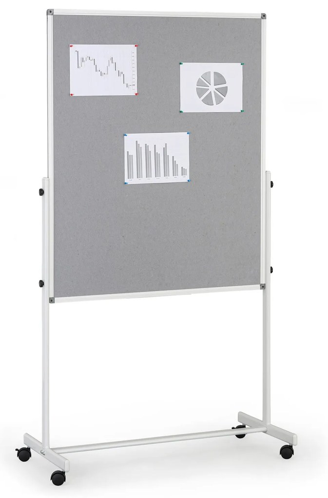 Mobilny flipchart, powierzchnia kombinowana, 1200 × 1000 mm