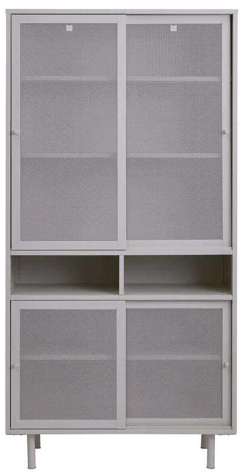 Szara metalowa szafka z drzwiami przesuwnymi 90x180x40 cm Veep – Unique Furniture