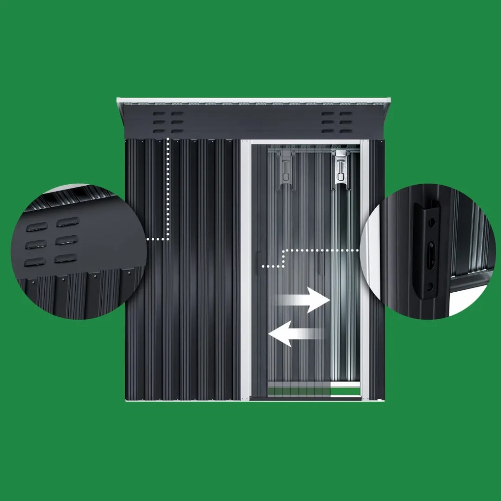 Domek narzędziowy M, 162x86x181 cm, antracytowy Jurhan