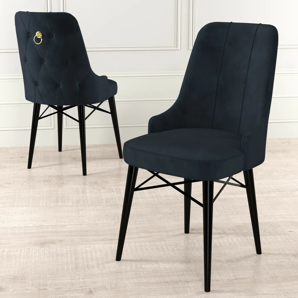 Zestaw krzeseł do jadalni Pare Anthracite andBlack, 4 szt.