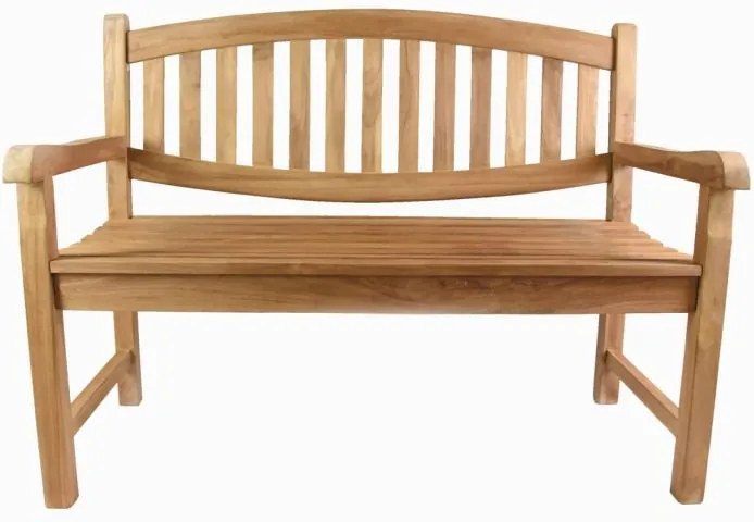 Ławka 2-osobowa DIVERO, drewno tekowe, 120 cm