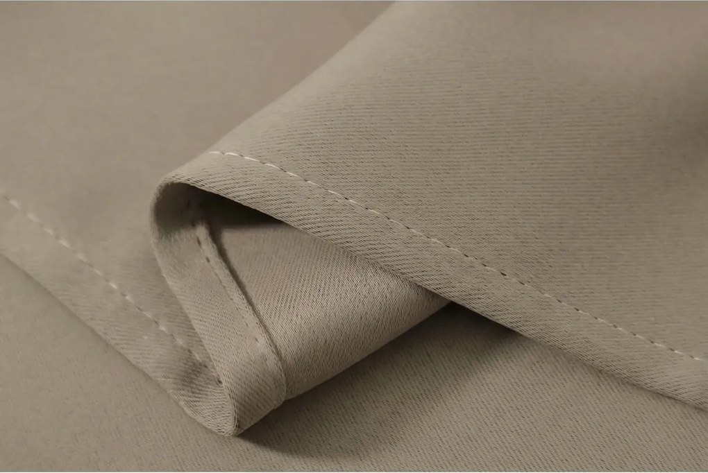 Beżowa zasłona OXFORD 140x250 cm Zawieszanie: Taśma z wiązaniami