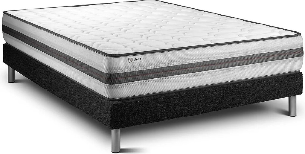 lózka z materacem VITAL POWER RECOVER 160 x 190 cm Rama lózka Czarny