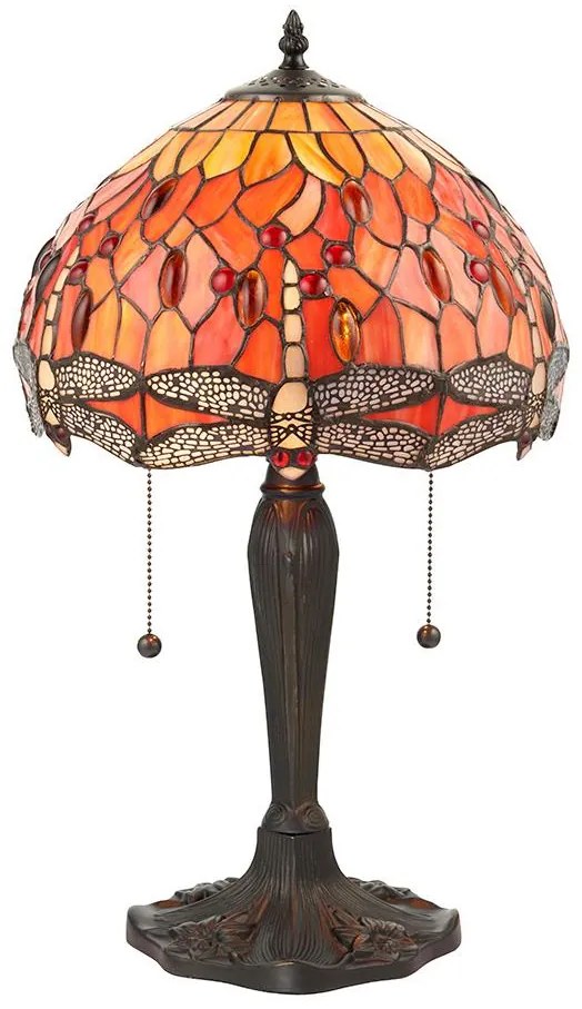 Endon 64092 - Lampa stołowa Tiffany DRAGONFLY 2xE27/60W/230V śr. 30 cm