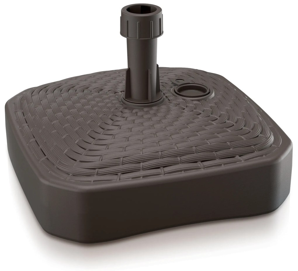 Podstawa parasola kwadratowa 39 cm brązowa rattan PROSPERPLAST