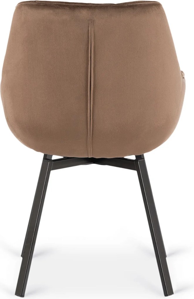 Krzesło Tapicerowane Obrotowe do Salonu LUNA Brązowe Nowoczesne Loft