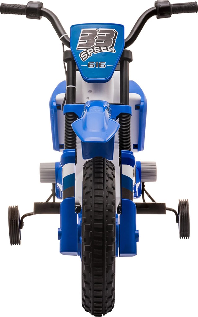HOMCOM Motocykl Dla Dzieci, Elektryczny Motocykl, 45 Min Czas Jazdy, z Kołami Pomocniczymi, od 3 lat, niebieski+biały, 106,5 x 51,5 x 68 cm
