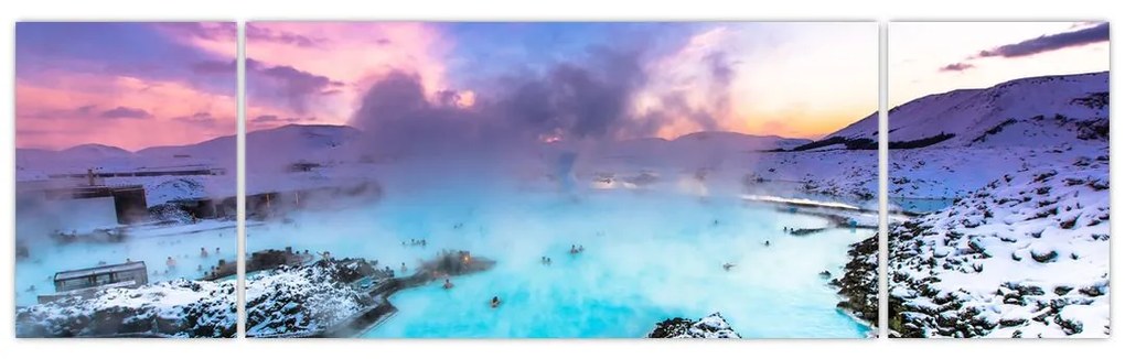 Obraz - Błękitna laguna na Islandii (170x50 cm)