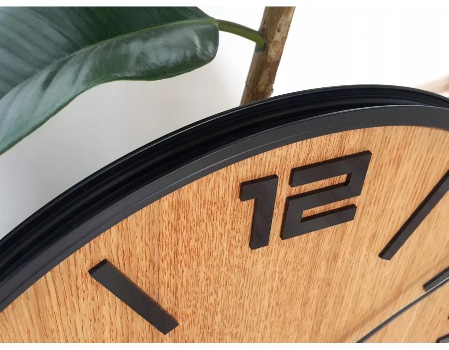 Zegar na ścianę nowoczesny drewniany z cichym mechanizmem okrągły solidny