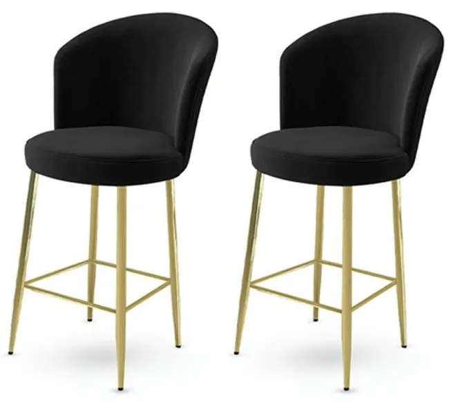 Zestaw krzeseł barowych Fora Black and Gold, 2szt., 2 szt.