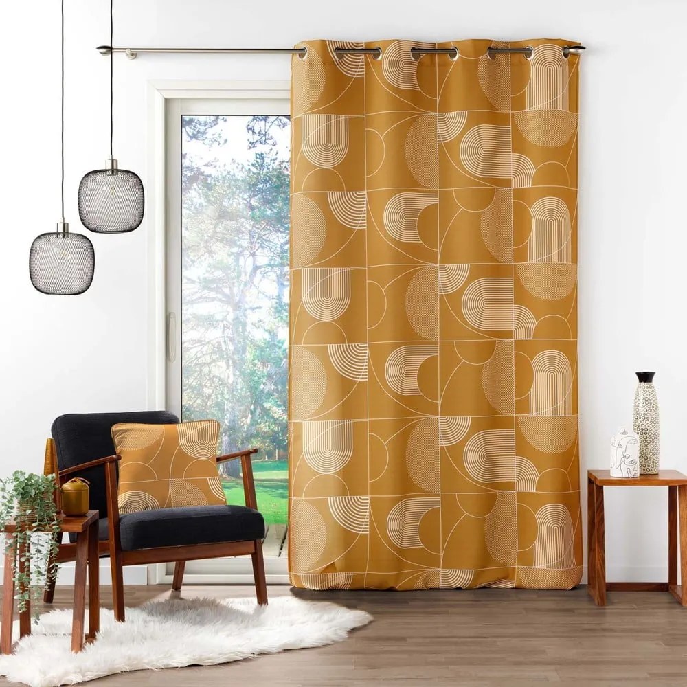 Zasłona w kolorze miedzi 140x280 cm Esquisse – douceur d'intérieur