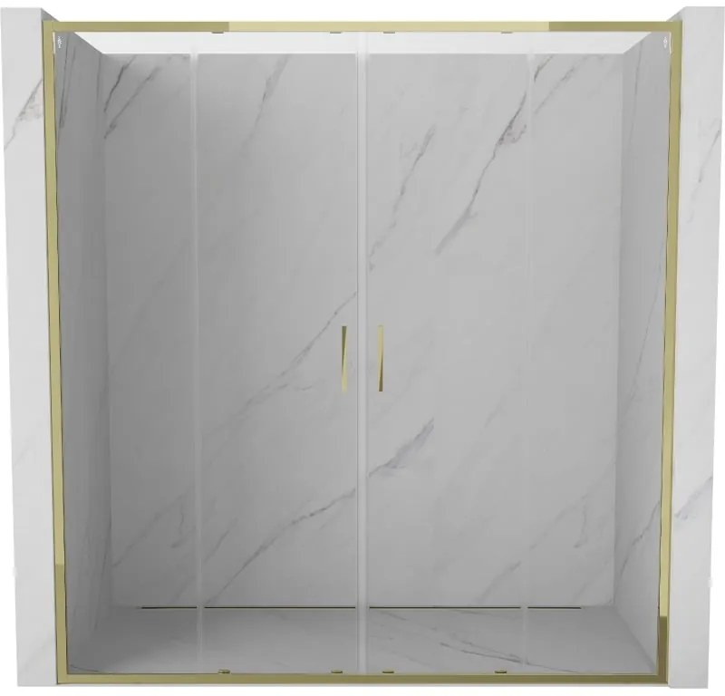 Mexen Exo drzwi prysznicowe podwójne rozsuwane 190 cm, transparent, złote - 8152-190-000-50-00