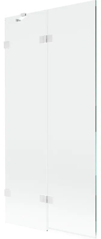Mexen Lunar parawan nawannowy 2-skrzydłowy lewy 90 x 150 cm, transparent, biały - 897-090-100-20-00-L