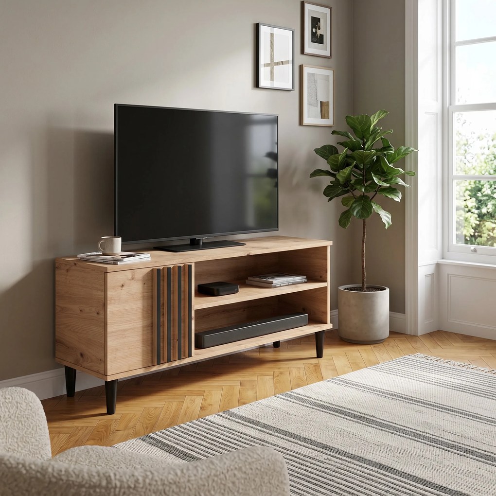 Szafka RTV stojąca ARTIANO 120 cm do Salonu pod Telewizor - Dąb artisan