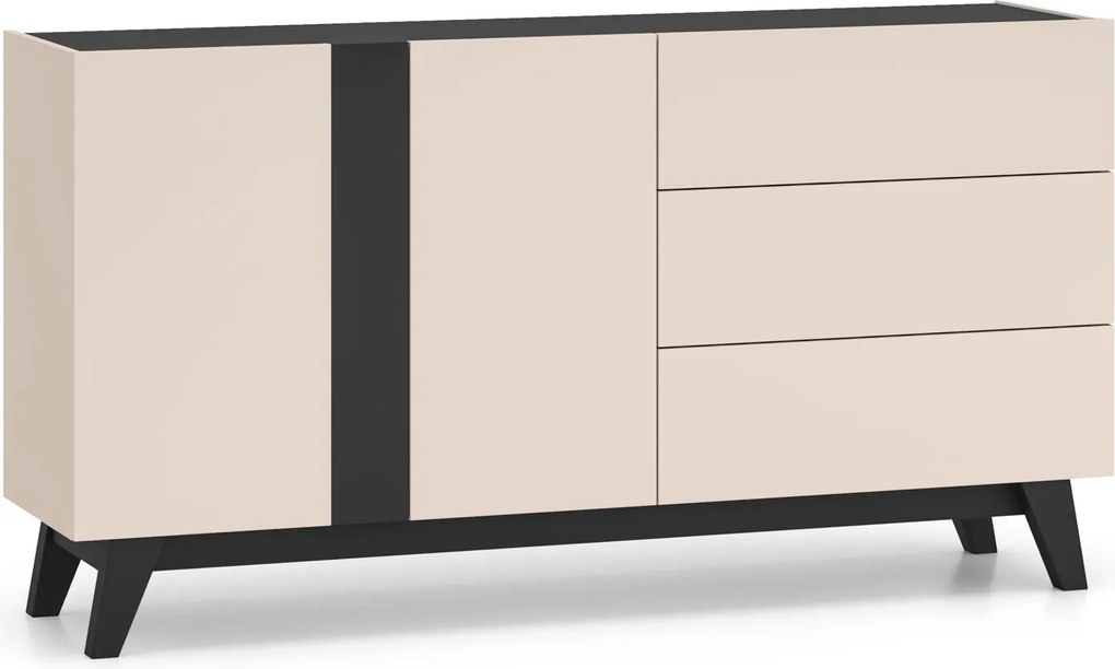 Komoda 160 cm Freshion 03, kaszmir / czarny