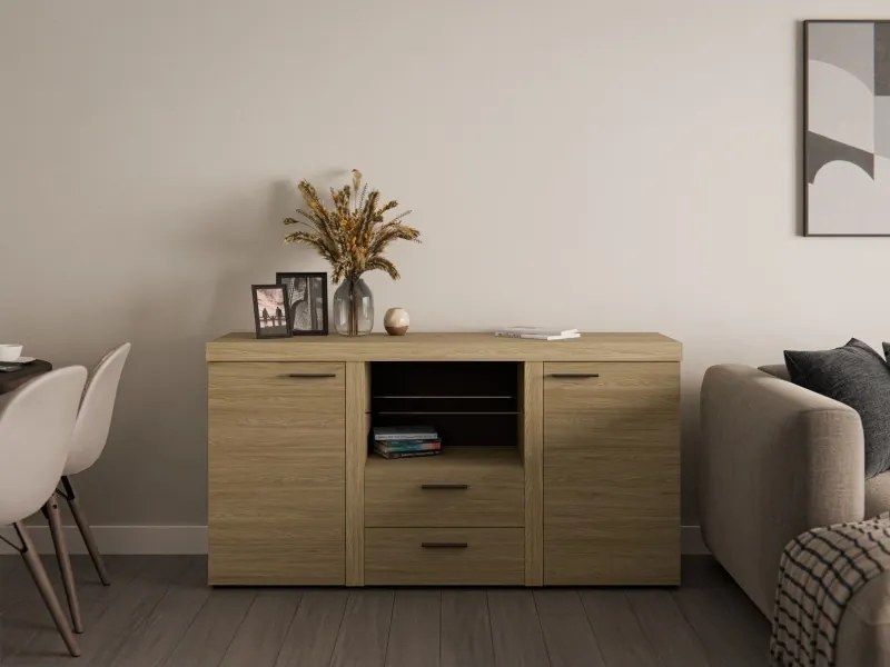 Meblościanka TUMBA biała meble do salonu półki szafka rtv