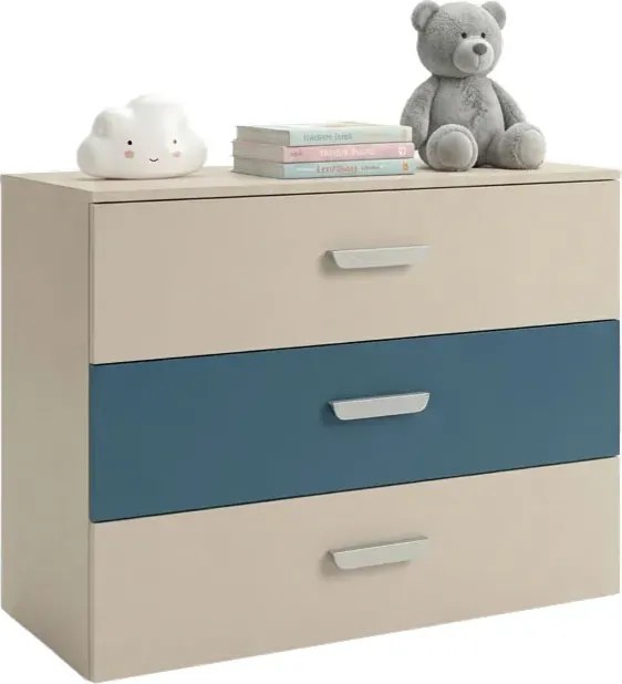 Komoda z szufladami do pokoju chłopca kaszmir + niebieski F2-H13