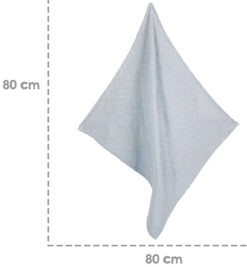 Niebieski dzianinowy koc dziecięcy z bawełny organicznej 80x80 cm Lil Planet – Roba