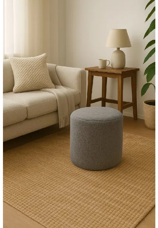 Szary pluszowy taboret SHEEPISH